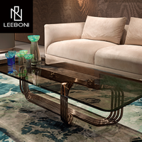 Fabrication sur mesure Table basse centrale en verre moderne au design unique et de luxe