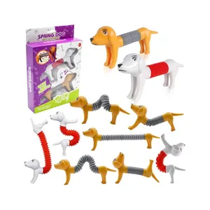 Pop Ống Fidget Dog Đồ Chơi Fun Mùa Xuân Dog Toddler Đồ Chơi Linh Hoạt Và Biến Giảm Căng Thẳng Fidget Ống Dog Thiết Kế