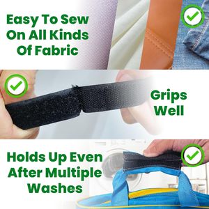 缝制钩环带 100% 尼龙织物卷缝带 无粘合剂 强力粘力 易于缝制服装 - Product Image 4