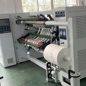 Automática máquina de corte de papel en rollo de tela no tejida cortadora rebobinadora