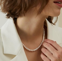 Bijoux fins de qualité supérieure, perles de culture d'eau douce rondes naturelles de 5-6 mm, collier de longueur princesse de 16 pouces