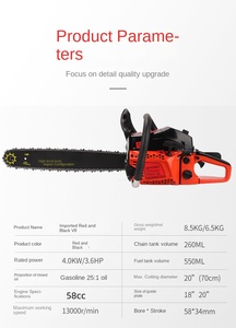 Certified High-<b>Power</b> Small Household Two-Stroke <b>Saw</b> Customizable OEM Wood Log Industrial Grade Chain <b>Saws</b> Petrol <b>Power</b> Source - Product Image 5