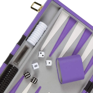 Cao Cấp Da Kích Thước Lớn 19-Inch Màu Hồng <span class=keywords><strong>Backgammon</strong></span> Thiết Lập Cho Phụ Nữ Và Gril - Product Image 2