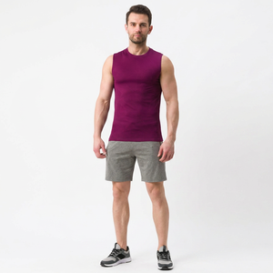 <b>Men's</b> Slim-Fit 100% Cotton Sleeveless Tank Top Basic Casual Camisole Shirt Fitting Gym Tank Top With <b>Turtle</b> <b>Neck</b> - Product Image 1