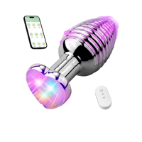 APP-gesteuerter Kabelloser Leuchtender Vibrierender Analplug mit Fernbedienung für Diskretes Outdoor-SM-Spiel Weibliches Erwachsenen-Lustspielzeug