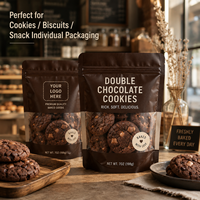 Sachet alimentaire multi-usages à fenêtre transparente, qualité alimentaire, pour chocolat, biscuits et autres snacks