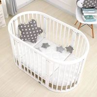 Lit de Bébé Ovale Blanc avec Canapé et Table d'Apprentissage, Lit de Jeu pour Enfants pour Chambre à Coucher ou Usage Hospitalier