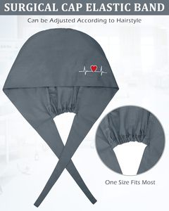 Gorros de Enfermera para Mujer, Gorros de Trabajo con Botón y Banda Absorbente de Sudor, Gorros Quirúrgicos Elásticos Ajustables para Uniforme de Dentista - Product Image 5