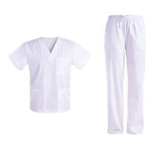High Quality Best Selling Men <b>Scrub</b> Uniforms Knitted 100% Cotton <b>Scrub</b> <b>Sets</b> for Hospital Use Custom Logo Online Sale - Product Image 1