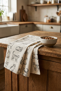 100% Cotton Tea Towels Cats in the <strong>Kitchen</strong> Playful Feline Graphic Decorative Dish Towels 40x60cm - Product Image 3