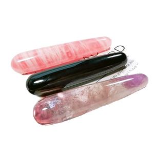 2024 yeni Blnieece 7 çakra şifa değnek oyma gül kuvars kristal noktası pembe yarı değerli taş zanaat düğün iyilik tarzı - Product Image 4