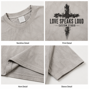 เสื้อยืดคอตตอนหนา 300 กรัม ตกแต่งด้วยคริสตัล สไตล์วินเทจทรงโอเวอร์ไซส์ พิมพ์ลายกราฟิก ไหล่ตก แบรนด์ส่วนตัว เสื้อยืดผู้ชาย - Product Image 3