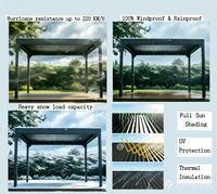 Pergola en aluminium robuste pour extérieur, anti-corrosion, design moderne, écologique, pour balcon, patio, jardin, cour, terrasse, personnalisable
