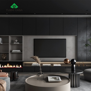 Bangladesh Unité <span class=keywords><strong>murale</strong></span> Mdf Noir Meuble TV avec cheminée <span class=keywords><strong>Table</strong></span> basse - Product Image 2