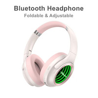 Casque sans fil circum-auriculaire Endless Light avec logo sur le miroir, bandeau réglable, pliable, avec effet lumineux infini