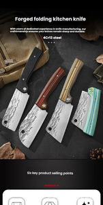 Couteau pliant G10, mini couteau de poche, couteau à poisson portable pour extérieur, couteau à découper la viande pour le camping, couteau à éplucher, petit couteau de cuisine. - Product Image 6