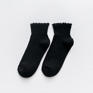 Wholesale Women's Cute Ankle <strong>Socks</strong> Ruffle Lettuce Edge Breathable Knit Cotton Soft Frilly Ankle <strong>Socks</strong> for Girls - Product Image 6