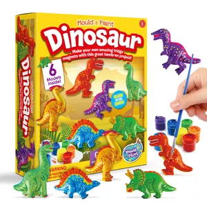 alçı kalıp boyama Suppliers-Sıcak satış kendi dinozor alçı boyama DIY kişiselleştirilmiş dinozor kalıp ve boya seti çocuklar için el yapımı oyuncak