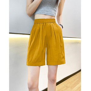 Bermuda Shorts Women High Waist Thin Breathable Loose Fit Casual Summer Five Point Pants Plus Size Export Style - Product Image 3