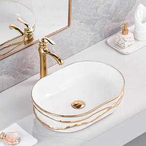 Lavabo da Appoggio Ovale in Ceramica Multicolore Elettroplaccata, <span class=keywords><strong>Design</strong></span> di Lusso Fatto a Mano, Lavandino Artistico per <span class=keywords><strong>Bagno</strong></span> - Product Image 1