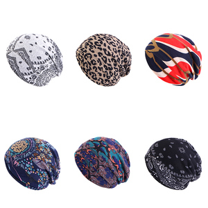 Mô Hình Đầy Màu Sắc Mũ Bán Buôn Phong Cách Châu Phi Beanie Jersey Đan Bảo Vệ Tóc Đàn Hồi Hóa Mũ - Product Image 2