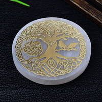 Produit phare Hongzhuo : Sous-verres en sélénite ornés de cristaux Œil de protection pour la vente en gros