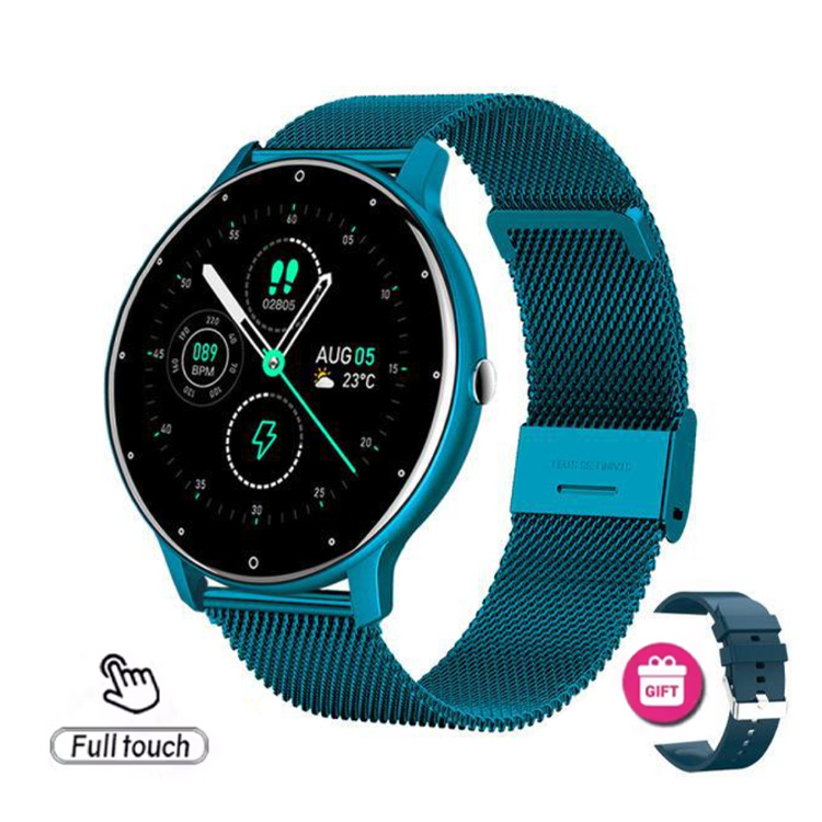 6 blue mesh steel strap + blue silicone strap