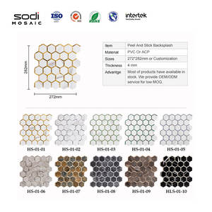 DIY extraíble blanco <span class=keywords><strong>3D</strong></span> piedra Natural aspecto hexagonal Peel and Stick dormitorio pared azulejos mosaico adhesivo - Product Image 5