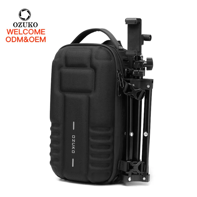 Ozuko 9565 New Arrival Tactical Sling Bag For Men Original Design Tripod Trendy Waterproof Crossbody Camera Sling Bag