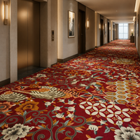 Imperial Red Oriental Bedruckte Nylon-Teppichfliesen mit Feuerhemmender Rückseite für Luxushotels, Bankettsäle und Flurprojekte