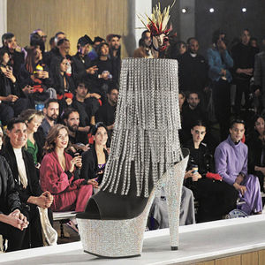 Chaussures à talons hauts sexy de 15 cm pour femme, style boîte de nuit, à franges, bout ouvert, pour pole dance, avec strass et lacets, en ABS - Product Image 2