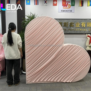 LEDA Best Selling 8x8ft Double Layer Side Laying Heart Backdrop for Wedding Party Stage Decoration - Product Image 6