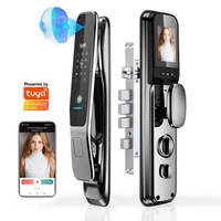 Serrure de porte intelligente avec reconnaissance faciale 3D, empreinte digitale, mot de passe, WiFi, cloud, interphone visuel, antivol, pour porte en aluminium/bois, application Tuya