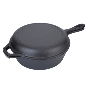 Dmwd — cuisine de Camping pré-assaisonnée, casseroles combinaison <span class=keywords><strong>en</strong></span> <span class=keywords><strong>fonte</strong></span> avec four néerlandais de 3.2 appareil et poêle à frire de 10.25 pouces - Product Image 2