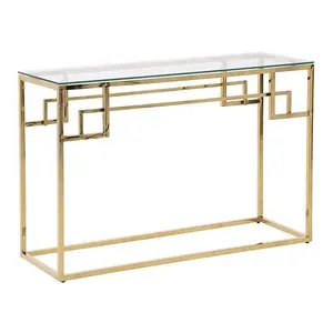 Móveis moderno luxo dourado mesa de café mesa de vidro