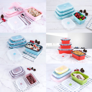 BPA-Miễn phí Silicone ráp Hộp Ăn Trưa microwavable xách tay Bento thực phẩm lưu trữ <span class=keywords><strong>container</strong></span> trường dã ngoại cắm trại miễn phí vận chuyển - Product Image 5