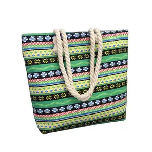 Beatiful promotional dye sublimation tote shopping traveal outdoor colorful summer beach bags women wholesaler