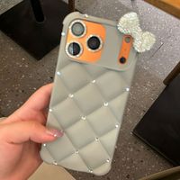 Coque de téléphone Bling Bling Kitty avec nœud en diamant pour iPhone 18 17 Pro Max 16 15 11 12 17 Air 14 Plus – Housse de luxe antichoc en strass