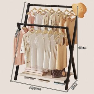 Porte-vêtements pliable en bois personnalisable, multifonctionnel et détachable pour chambre, salon et accessoires pour animaux de compagnie - Product Image 2