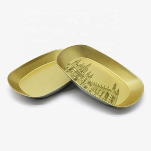 Scatola in Latta Personalizzata per Alimenti, Contenitore per Frutta, Snack, Patatine Fritte, Pollo Fritto, Picnic all'Aperto, <span class=keywords><strong>Cioccolato</strong></span>, Vassoio in Metallo Dorato - Product Image 2