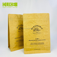 Sacs compostables écologiques, biodégradables, en PLA, emballage plat avec fermeture éclair, papier kraft artisanal, sac d'emballage alimentaire personnalisé