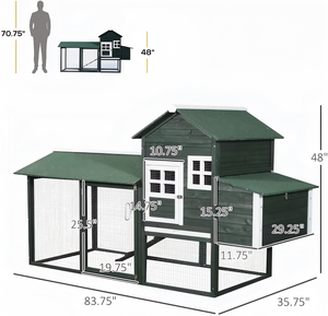Vente directe d'usine, poulailler en bois de sapin, cage <span class=keywords><strong>à</strong></span> volailles d'extérieur avec plateau amovible et nichoir, montage facile, maison pour poulets - Product Image 3