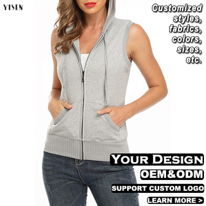 Felpe con <span class=keywords><strong>cappuccio</strong></span> <span class=keywords><strong>senza</strong></span> <span class=keywords><strong>maniche</strong></span> personalizzate da donna stile Pullover top felpe con <span class=keywords><strong>cappuccio</strong></span> Casual Basic tinta unita giacca estiva - Product Image 6