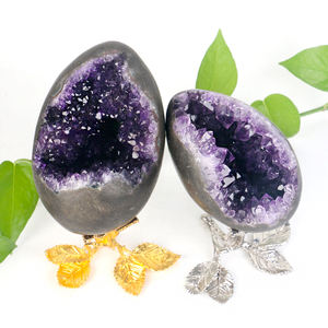 Nueva llegada piedras curativas cristal artesanía Fengshui Uruguay amatista racimo geoda dinosaurio huevos cristal ágata huevos - Product Image 5