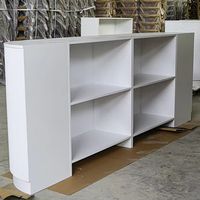 Comptoir de réception en bois blanc assemblé en vente directe d'usine pour les entreprises, les mariages, les hôtels, les fêtes, les événements en plein air, les salles de sport