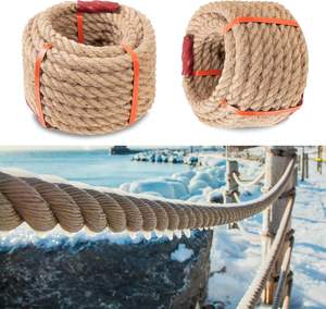 Doğal jüt Manila halat 4 Strand bükülmüş Fiber kenevir spor dekor için Pet oyuncaklar Fitness römorkör-savaş kapalı/açık kullanım 1/<span class=keywords><strong>2</strong></span> \ "X 49ft - Product Image 1