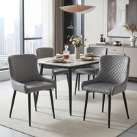 Chaise de salle à manger moderne rembourrée en tissu avec pieds en métal pour la maison, le restaurant, la salle à manger