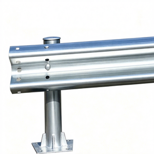 Barrière de sécurité routière robuste galvanisée à trois ondes avec câble, réflecteur de qualité diamant, résistance aux impacts M65, longueur personnalisée 4320 mm - Product Image 1