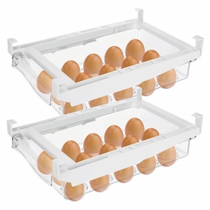 Egg Refrigerator Organizer Bins, Fridge Drawer Organizers with Handle Pull-out Refrigerator Storage Box for 30 Eggs