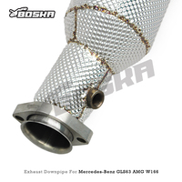 Downpipe turbo catalyzed sur mesure pour Mercedes-Benz GLS63 AMG W166 5.5T 2015-2019 Boska en acier inoxydable poli 1,5 mm d'épaisseur à haut débit